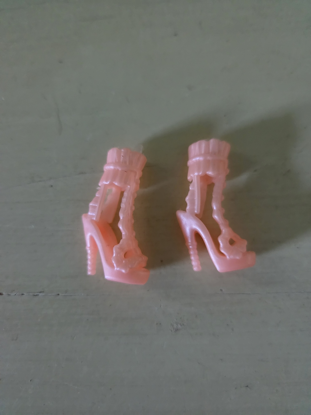Peach-Pink High Heel Doll Sandals for Fashion Dolls